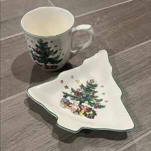 Nikko China Christmastime Mug & 6” Christmas Tree Open Candy Dish new with tags!